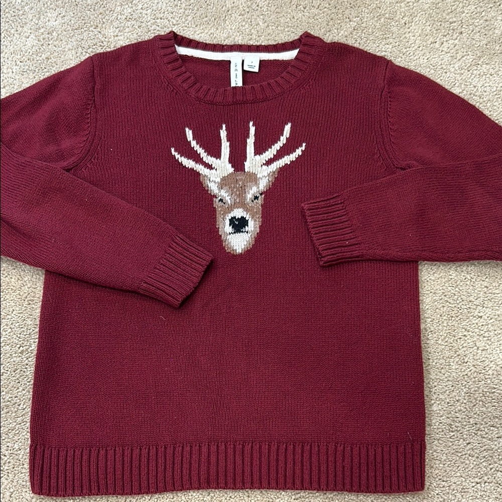 Janie and Jack Burgundy Knit Pullover